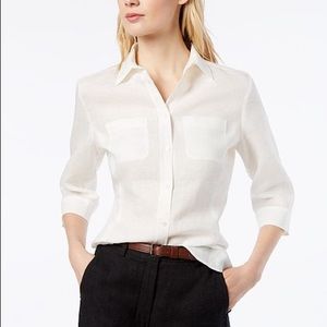 Max Mara Weekend Linen Button Down 3/4Sleeve Shirt